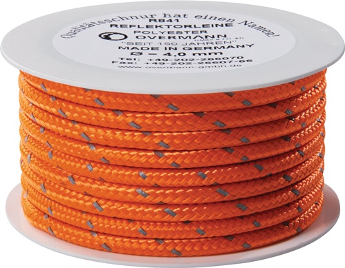Reflektorschnur Safety Reflector L.50m D.4mm PES orange OVERMANN