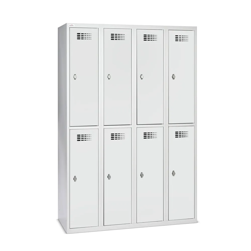 Steinbock® Kleiderspind, bodenstehend, 2-stöckig, 8 Fächer, Drehriegelverschluss