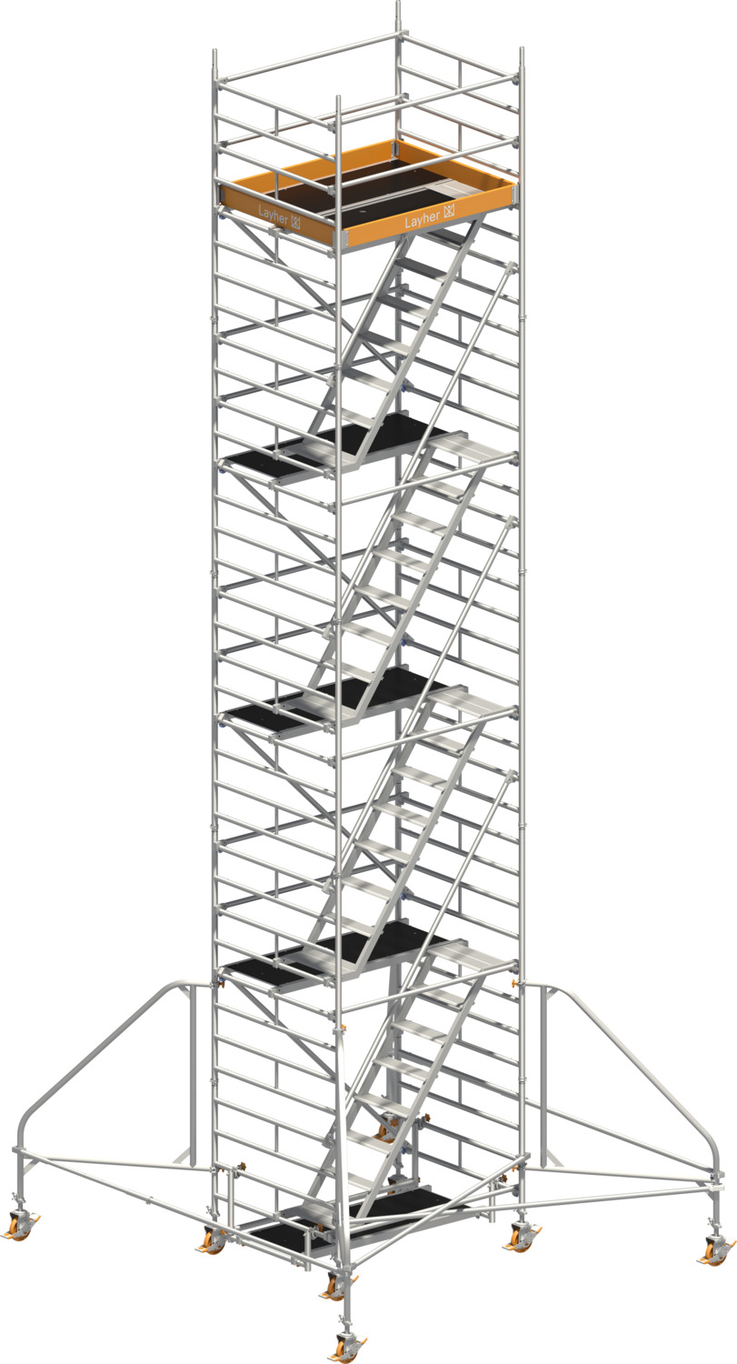 Layher Fahrgerüst Uni Komfort Typ: 4204 | SH: 8,20 m / AH: 10,20 m