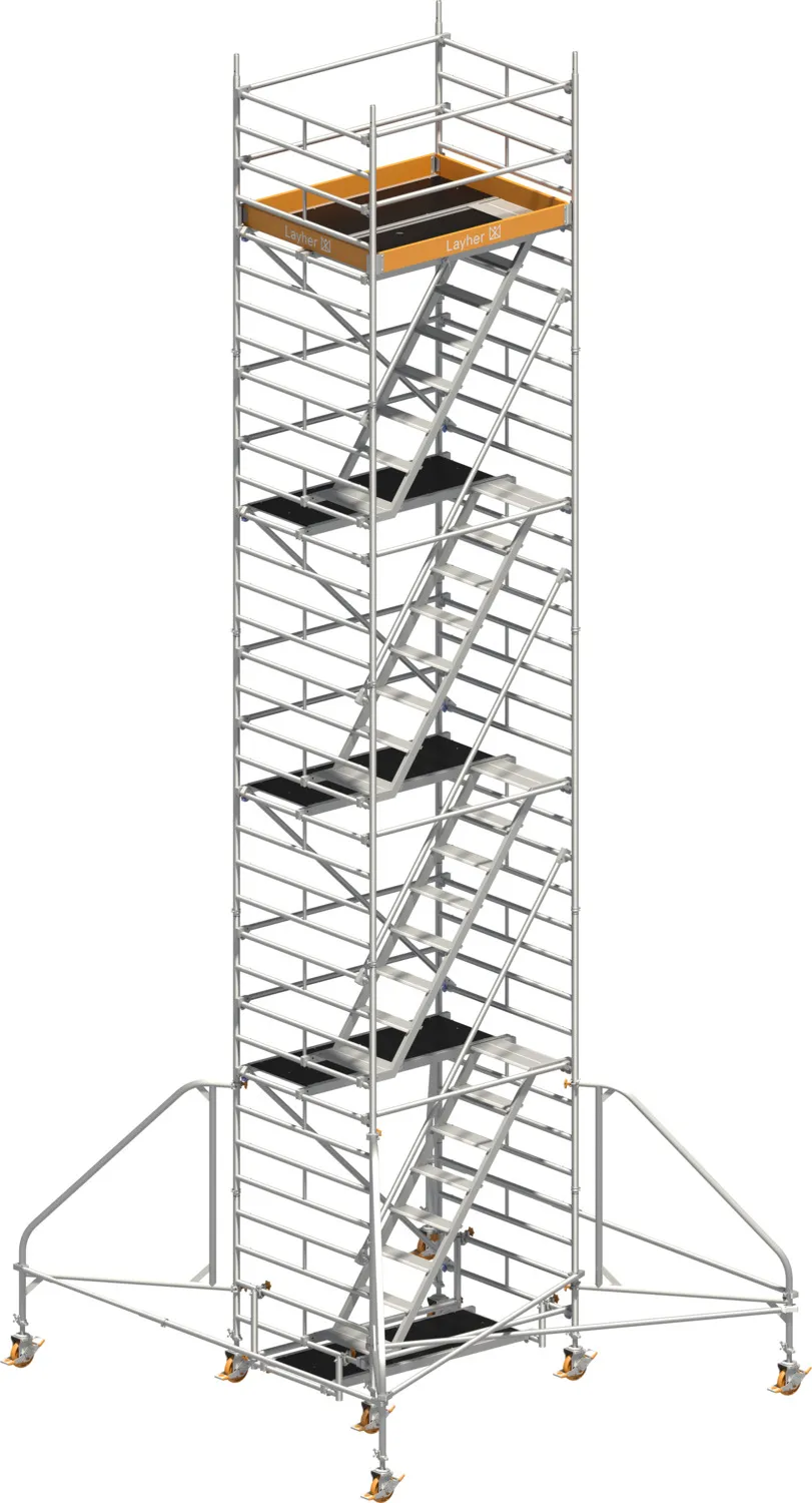 Layher Fahrgerüst Uni Komfort Typ: 4204 | SH: 8,20 m / AH: 10,20 m
