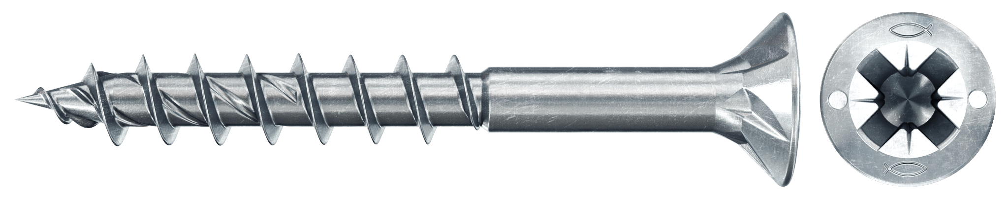 fischer PowerFast FPF II CZP 3,5 x 40 BC 100 Senkkopf mit Kreuzschlitz PZ Teilgewinde galvanisch verzinkt, blau passiviert