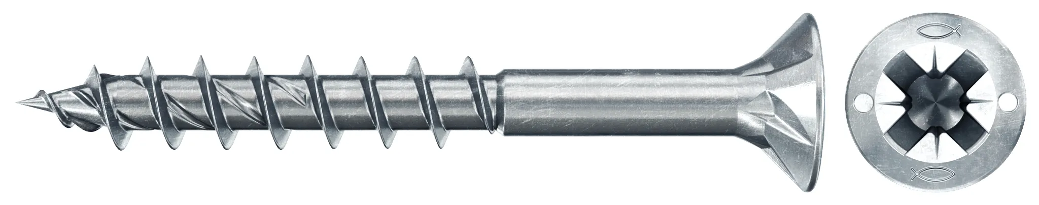 fischer PowerFast FPF II CZP 3,5 x 30 BC 200 Senkkopf mit Kreuzschlitz PZ Teilgewinde galvanisch verzinkt, blau passiviert