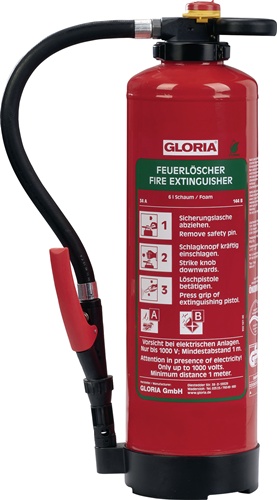 Schaumfeuerlöscher mit Wandhalter GLORIA