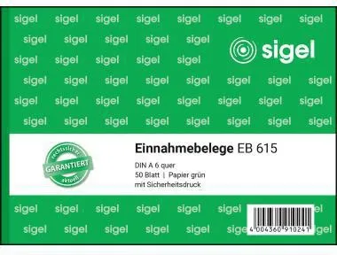 SIGEL Einnahmebeleg EB615 DIN A6 quer 50Blatt