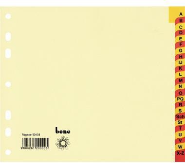 Bene Register 93403 A-Z DIN A4 halbe Höhe 24teilig ch Taben rt/ge