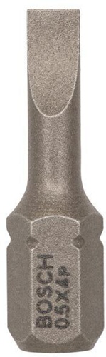 Bosch Schrauberbit Extra-Hart ISO1173 C6.3 S0,5x4mm L.25mm 1/4Zoll-Außen-6kt 25St.