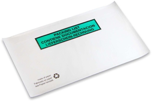 Dokumententaschen Maße 240x130mm weiß DIN-Lang Pergaminpapier TRANSPAK
