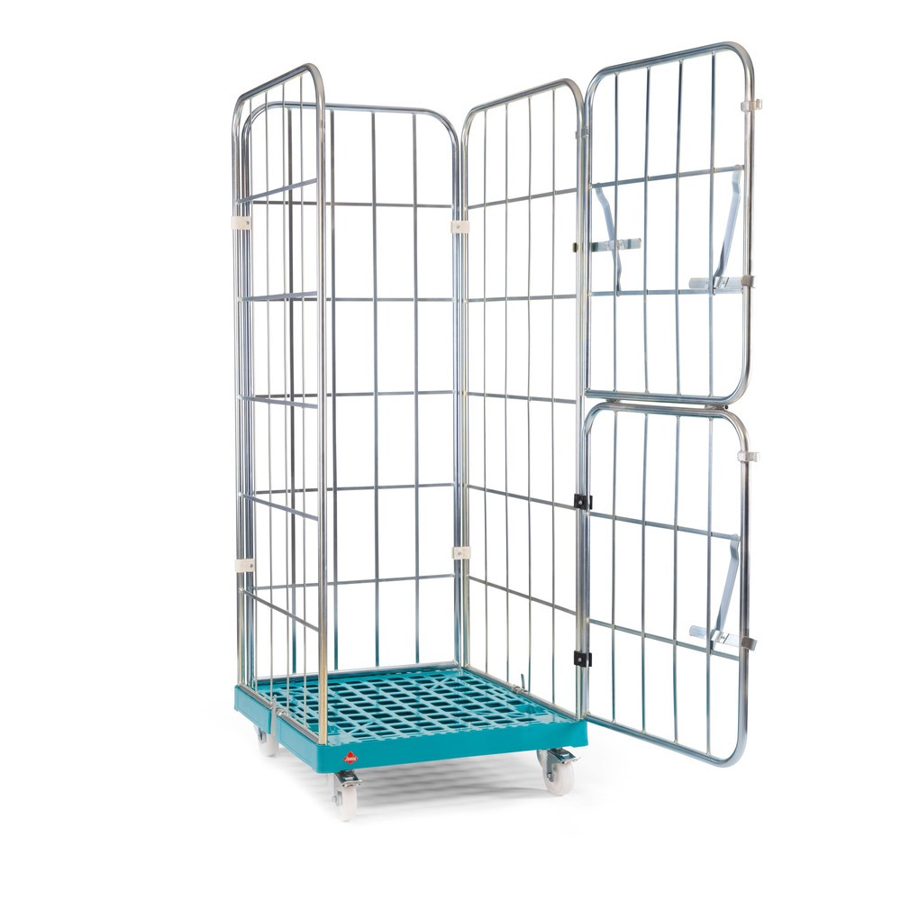 Ameise® Rollbehälter, 4-seitig, grobmaschig, galvanisch verzinkt
