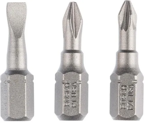 Bosch Schrauberbit-Set Extra-Hart 3tlg.S0,6x4,5/PH1/PZ1 L.25mm