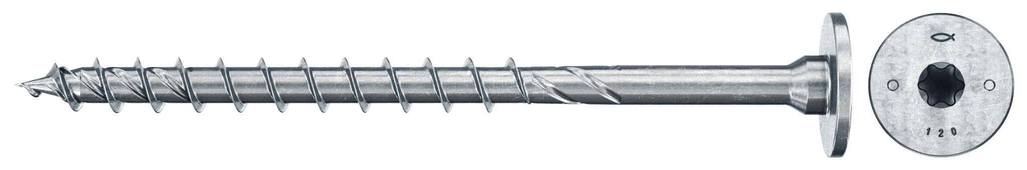 fischer PowerFast FPF II STP 8,0 x 80 BC 50 Stufensenkkopf mit Innenstern TX Teilgewinde galvanisch verzinkt blau passiviert