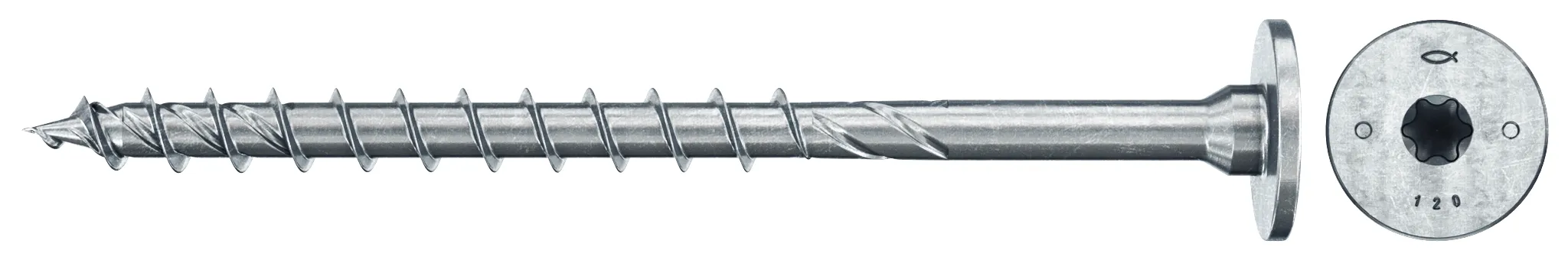 fischer PowerFast FPF II STP 8,0 x 80 BC 50 Stufensenkkopf mit Innenstern TX Teilgewinde galvanisch verzinkt blau passiviert