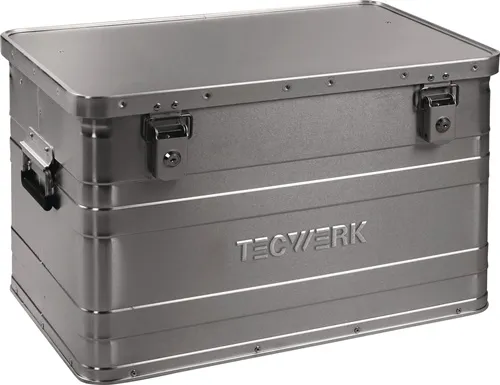 TECWERK Aluminiumbox L595xB390xH380mm 70l m.Klappverschluss u.Zylinderschl.
