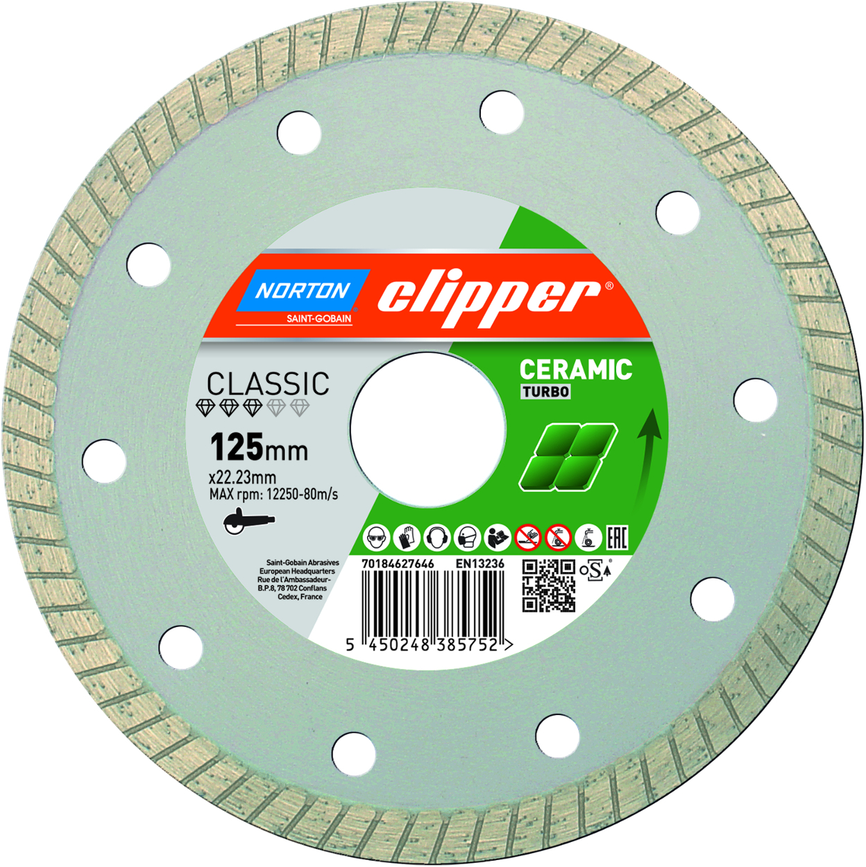 Norton Clipper Diamanttrennscheibe Classic Ceramic Turbo - 115  x  22,23 mm