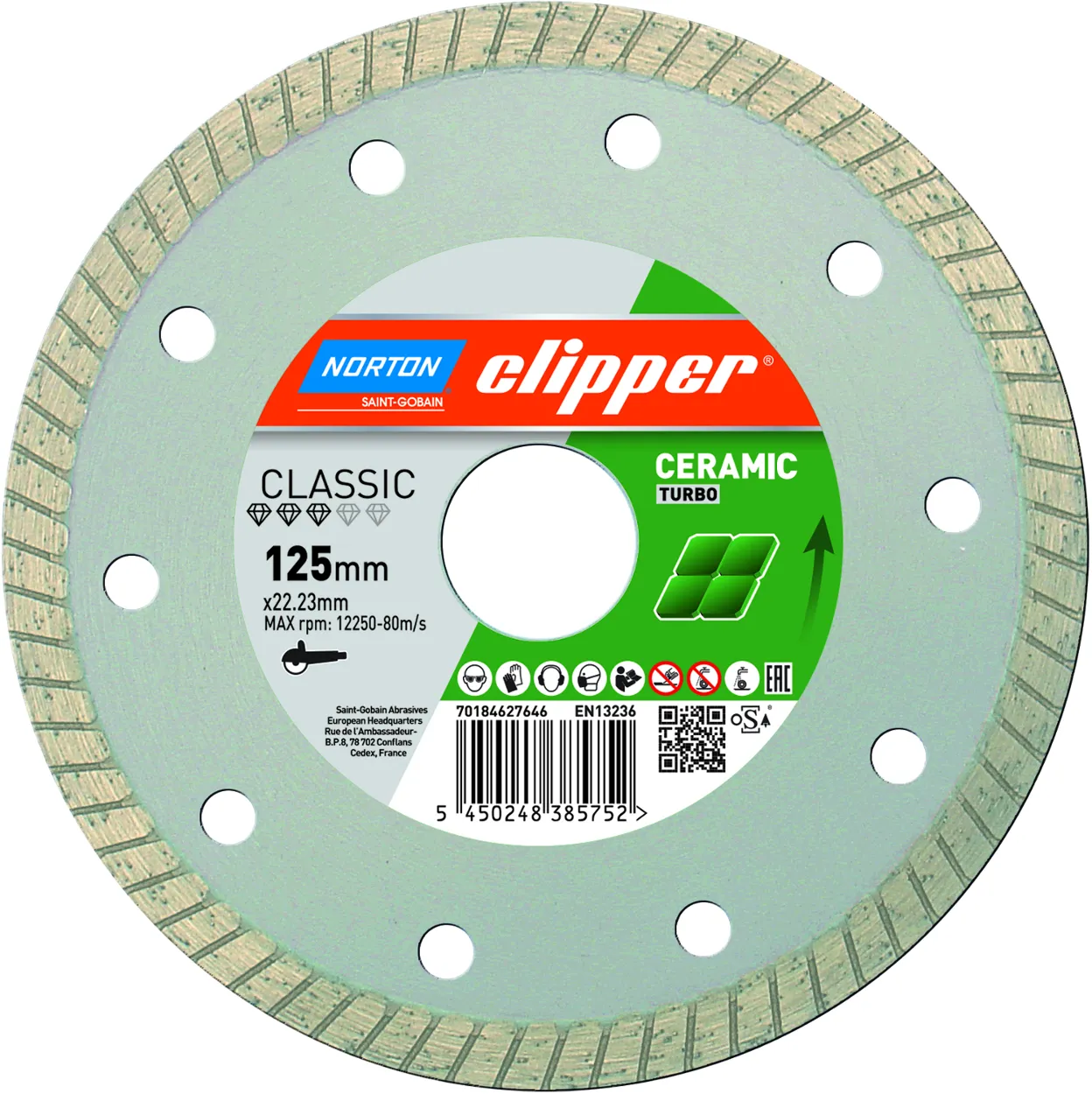 Norton Clipper Diamanttrennscheibe Classic Ceramic Turbo