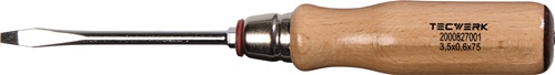 TECWERK Schraubendreher Rundklinge mit Sechskantansatz 