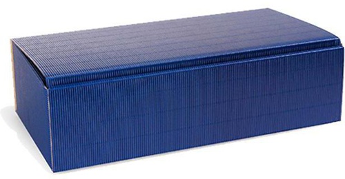 Flaschengeschenkkarton Maße 361x188x94mm saphirblau offene Welle saphirblau