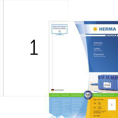 HERMA Etikett PREMIUM 4458 200x297mm weiß 100 St./Pack.
