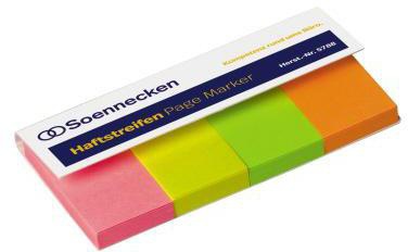 Soennecken Haftstreifen Page Marker 5788 20x50mm f. sort 200 Bl./Pack.