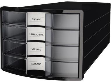 HAN Schubladenbox IMPULS 1012-363 DIN A4/C4 4Fächer geschl. sw/tr