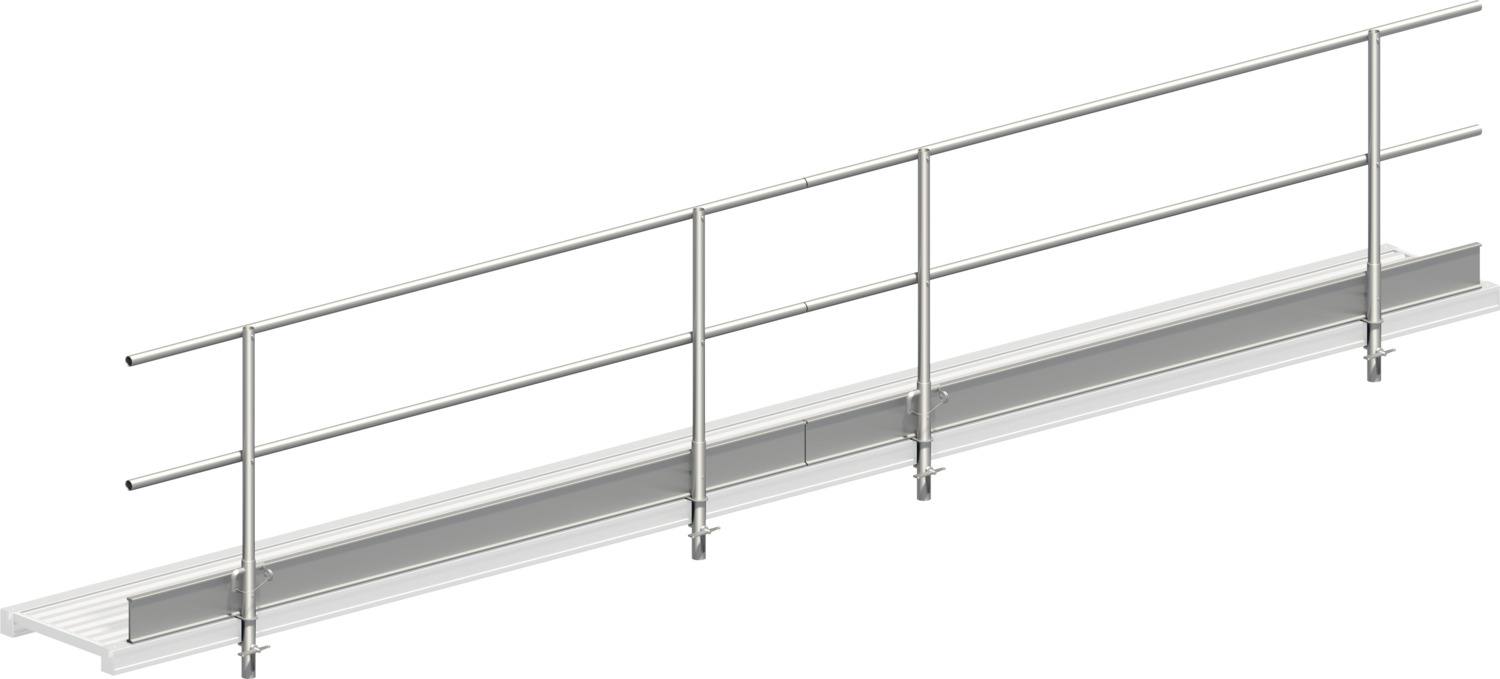 Layher Dreiteiliger Seitenschutz für Alu-Steg 600 1348615 mit Länge: 6,15 m (einseitig)