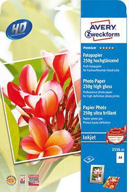 Avery Zweckform Fotopapier Premium 2556-20 DIN A4 250g ws 20 Bl./Pack.