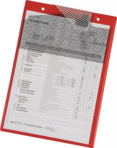 Auftragstasche m.Klettverschluss,Kordel u.2 Fächer DIN A4 rot VE=10 St.