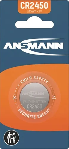 Knopfzelle 3 V 620 mAh CR2450 24,5x5mm 1 St./Bl.ANSMANN