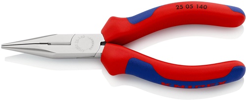 Flachrundzange L.140mm flach/rund ger.Mehrkomp.-Hüllen KNIPEX