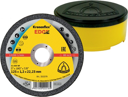Trennscheibe EDGE D125x1,2mm ger.INOX Bohr.22,23mm KLINGSPOR