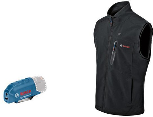 Bosch Weste GHV 12+18V XA Akku-Spannung 12V Gr.3XL schwarz m.Akku 