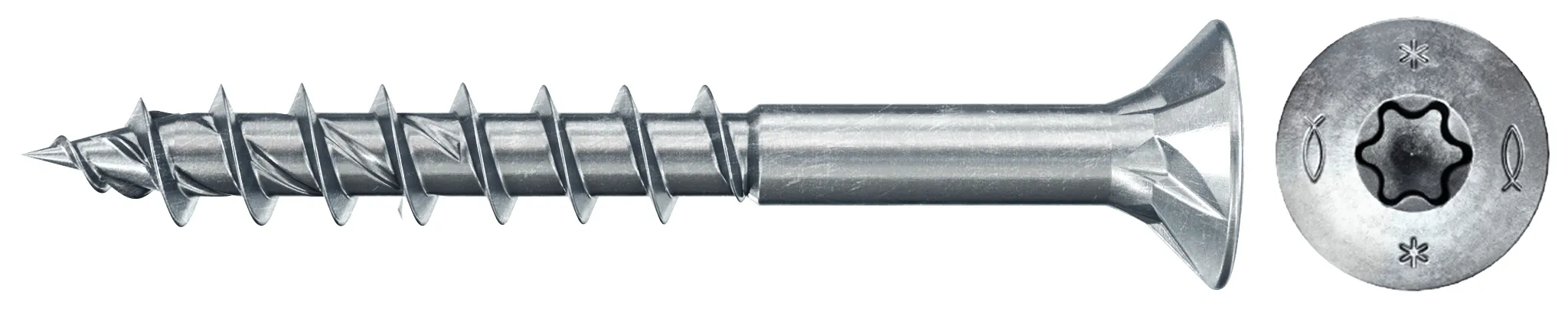 fischer PowerFast FPF II CTP 3,5 x 30 BC 200 Senkkopf mit Innenstern TX Teilgewinde galvanisch verzinkt, blau passiviert