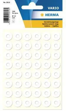 HERMA Verstärkungsringe 5816 12mm sk weiß 240 St./Pack.