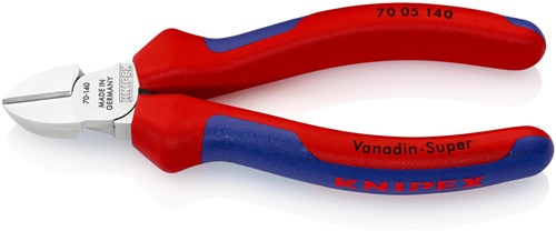 Seitenschneider L.140mm Kopf verchr.m.Mehrkomp.-Hüllen KNIPEX