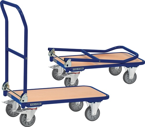 TECWERK Plattformwagen Ladeflächen L720xB450mm STA taubenblau Trgf.250kg 