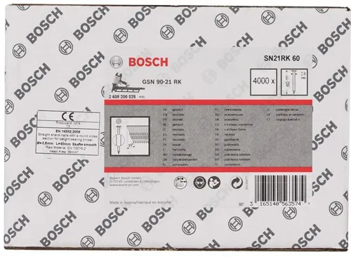 Bosch Rundkopfstreifennagel SN21RK 60 Kopf-D.7mm L.60mm Schaft-D.2,8mm glatt blank