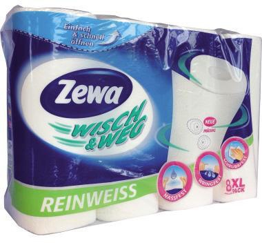Zewa Küchenrolle Wisch und Weg 42837 2lg. weiß 8 Rl./Pack.