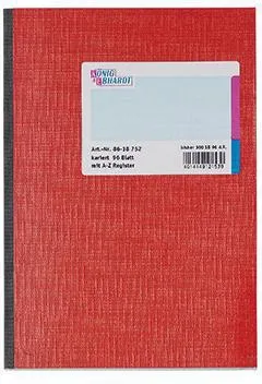 König & Ebhardt Registerbuch 8618752 DIN A5 96Blatt kariert rot