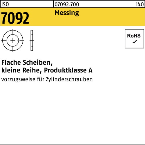 Unterlegscheibe ISO 7092 12 Messing 500 Stück