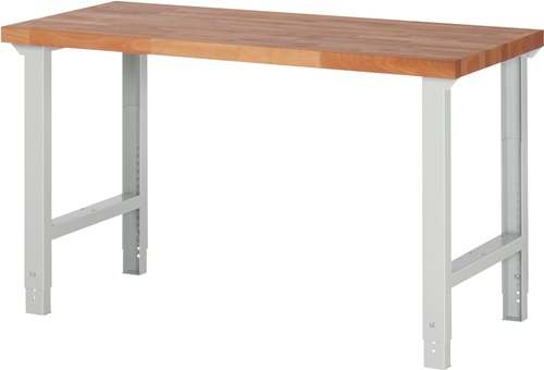TECWERK Werkbank Ser.BK 650 B1500xT700xH790-1140mm Buche massiv lichtgrau 