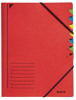 Leitz Ordnungsmappe 39070025 DIN A4 7Fächer farbig Karton rot