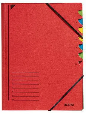 Leitz Ordnungsmappe 39070025 DIN A4 7Fächer farbig Karton rot
