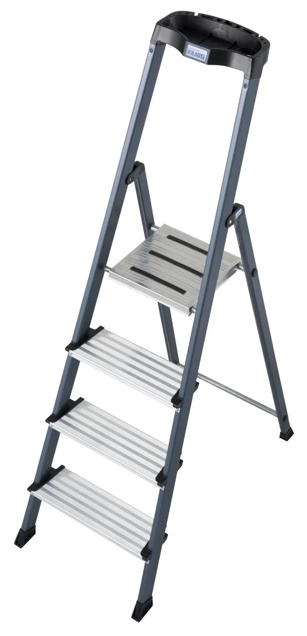 Krause MONTO Securo Stufen-Stehleiter eloxiert 1x4 Stufen