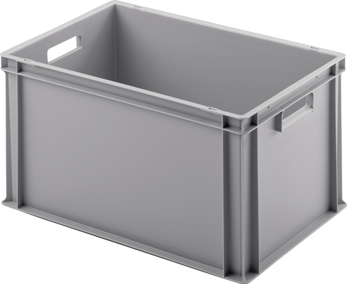 Transportstapelbehälter L600xB400xH320mm o.Deckel hellgrau PP offene Durchgriffe