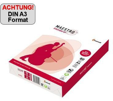 MAESTRO Kopierpapier Standard Plus 94928B80B A3 80g ws 500 Bl./Pack