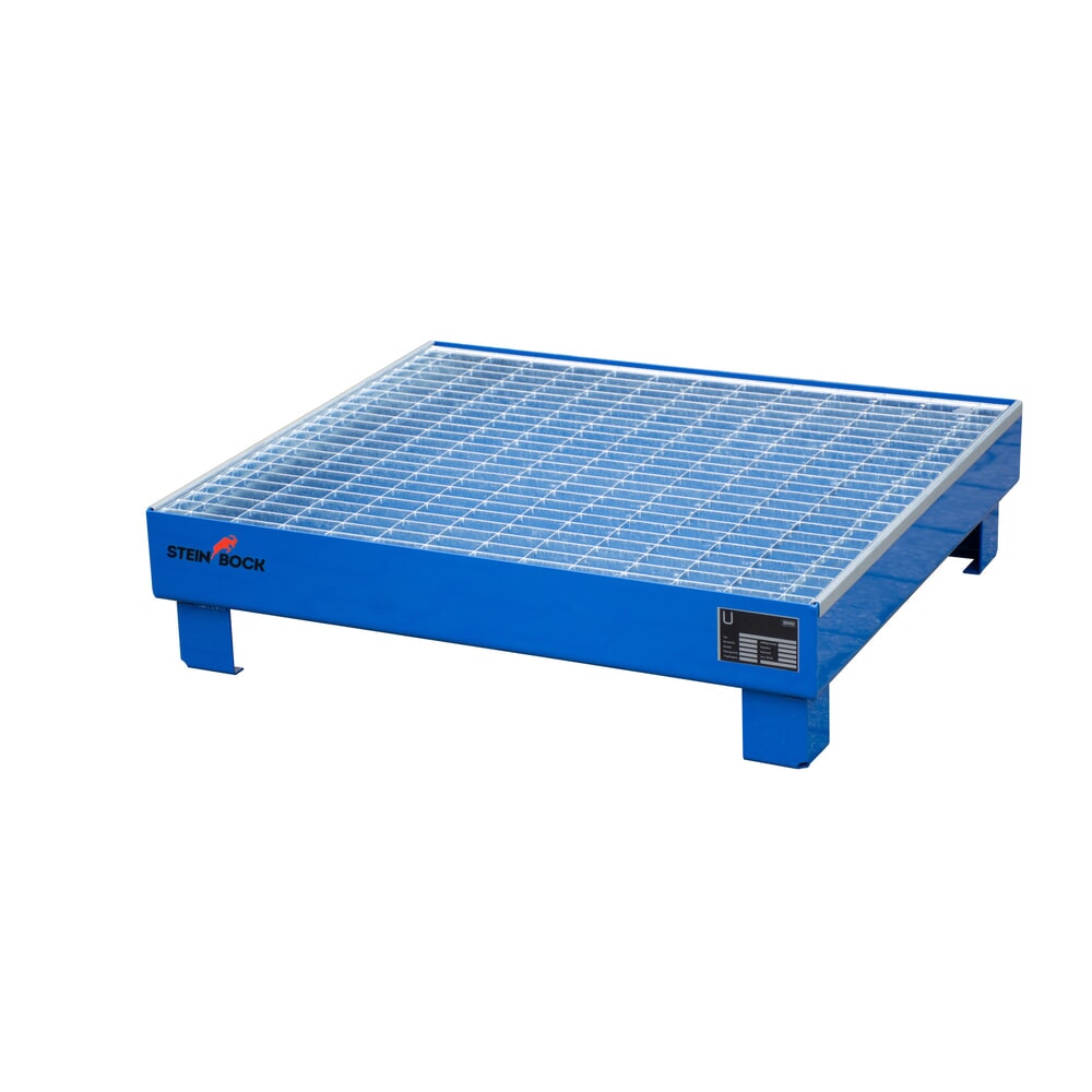 Steinbock® Auffangwanne für 4x 60-Liter-Fässer, inkl. Gitterrost, blau