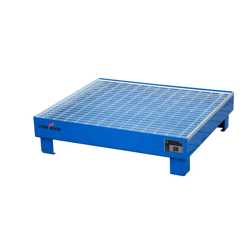 Steinbock® Auffangwanne für 4x 60-Liter-Fässer, inkl. Gitterrost, blau