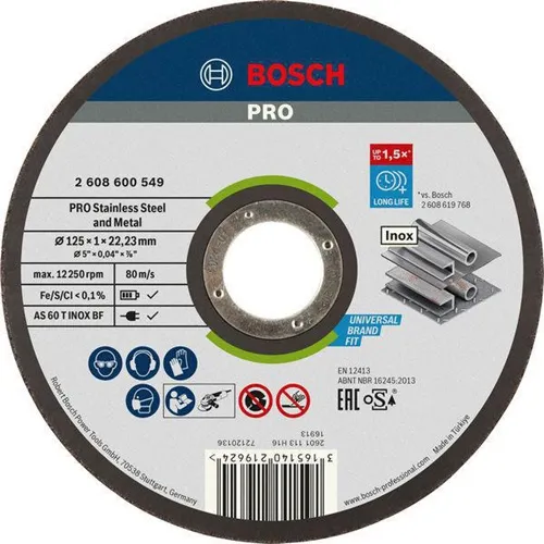 Bosch Trennscheibe PRO Stainless Steel and Metal D.125mm gerade Dicke 1mm