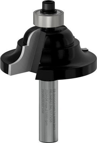 Bosch Profilfräser D Arbeits-L.18mm B.15mm L.60mm Schaft 8mm Radius 6,3mm