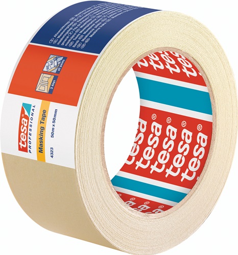 Kreppband 4323 leicht gekreppt hellbeige Rolle TESA