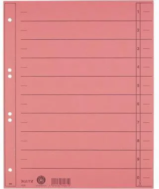 Leitz Trennblatt 16580025 A4 230g Karton rot 100 St./Pack.